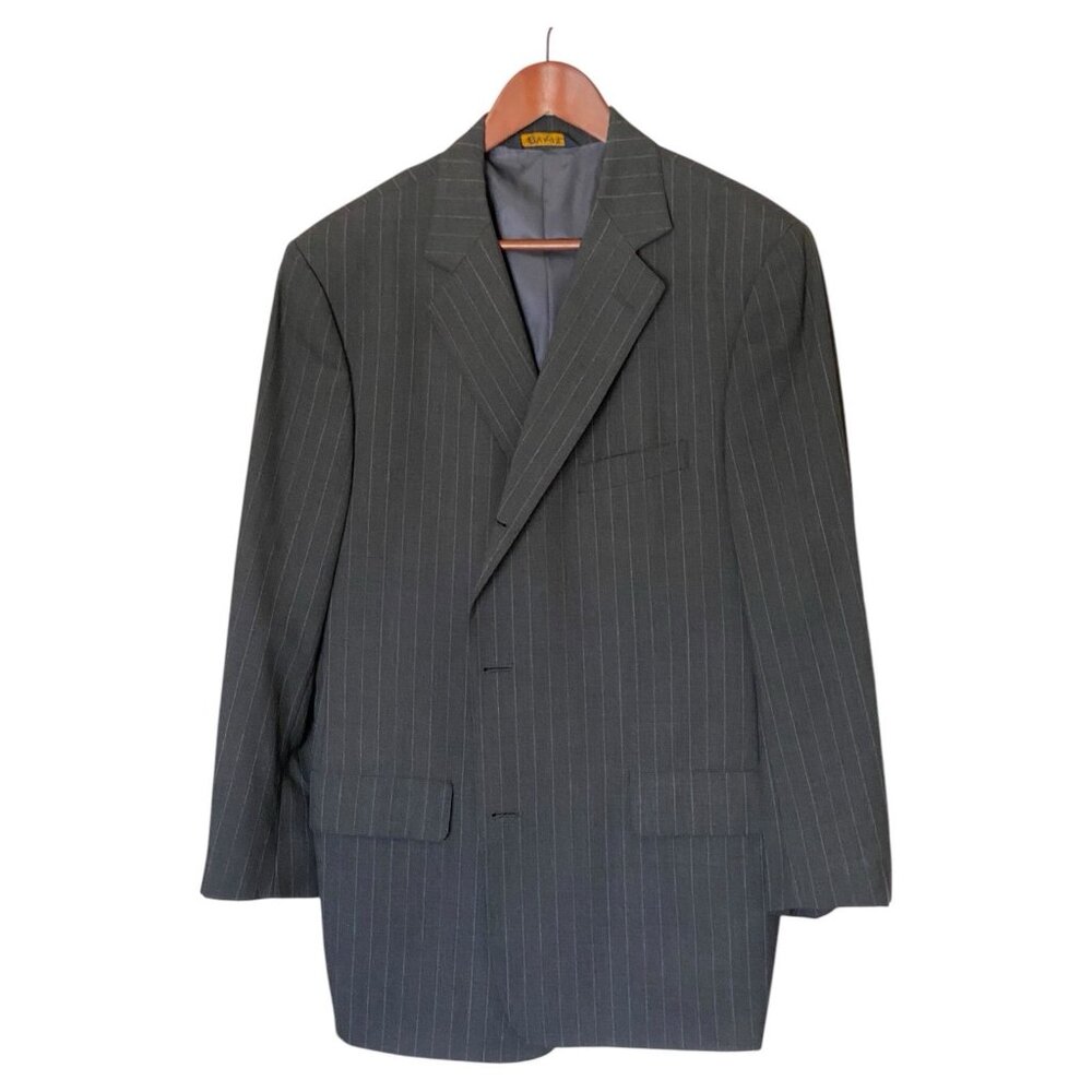 Brooks Brothers Men's Size 44 Blazer Black Pinstripe 3 Button Makers Brooksease